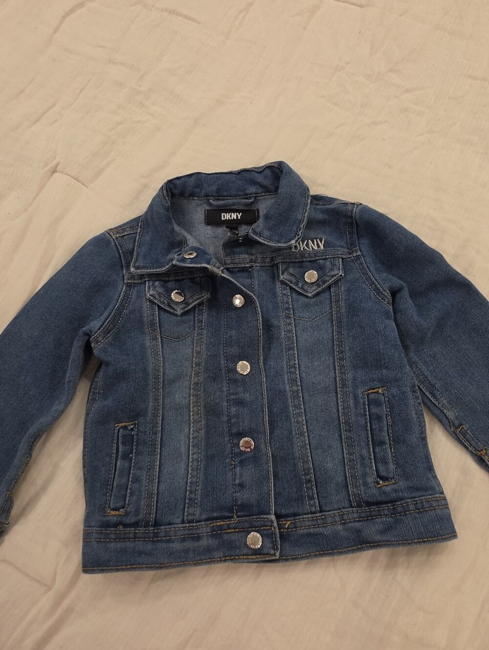 DKNY Baby Girls Snap Closed Denim Jacket 24 Months